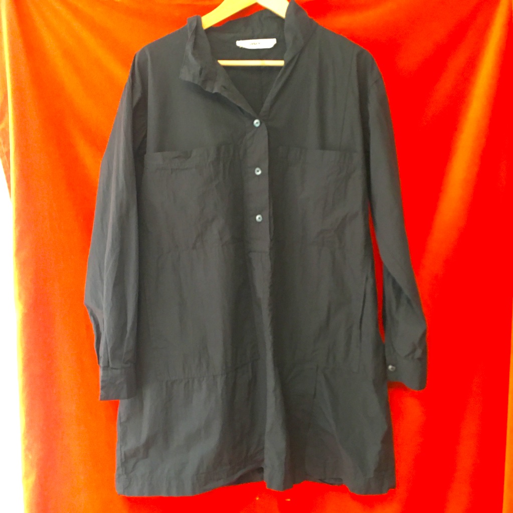 Urban By Alembika Long Sleeve Tunic Or Mini Dress Black Cotton Size S